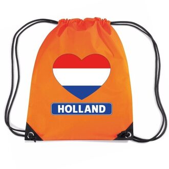 Bellatio Decorations Nylon rugzak Holland hart vlag oranje - Rugzakken