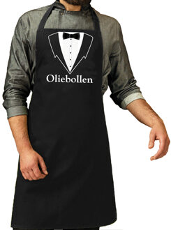 Bellatio Decorations Ober grappig cadeau schort met oliebollen - heren zwart