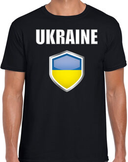 Bellatio Decorations Oekraine landen t-shirt zwart heren - Oekraiense landen shirt / kleding - EK / WK / Olympische spelen Ukraine outfit 2XL