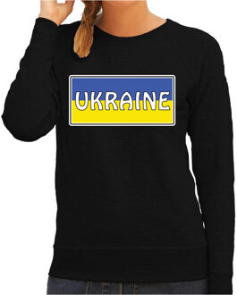 Bellatio Decorations Oekraine / Ukraine landen sweater zwart dames 2XL