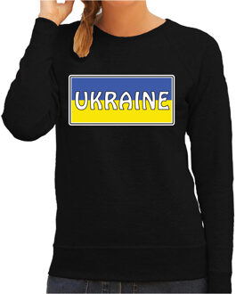 Bellatio Decorations Oekraine / Ukraine landen sweater zwart dames