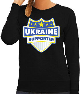 Bellatio Decorations Oekraine / Ukraine schild supporter sweater zwart voor dames 2XL