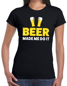 Bellatio Decorations Oktoberfest Beer made me do it  bier/drank fun t-shirt zwart voor dames XS