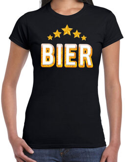 Bellatio Decorations Oktoberfest BIER drank fun t-shirt zwart voor dames S