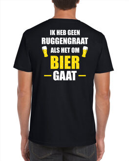 Bellatio Decorations Oktoberfest Geen ruggengraat als het om bier gaat drank fun t-shirt - zwart met wit en gele letters - voor heren - bier drink shirt kleding / outfit / themafeest XL