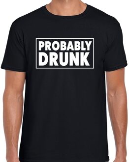 Bellatio Decorations Oktoberfest Probably drunk drank fun t-shirt zwart voor heren 2XL