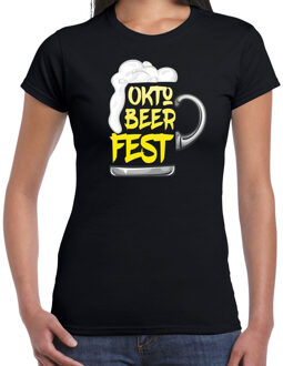 Bellatio Decorations Oktoberfest verkleed t-shirt dames - Oktobeerfest - Duitsland bierfeest - zwart 2XL