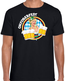 Bellatio Decorations Oktoberfest verkleed t-shirt heren - Duitsland/Duits bierfeest kleding - zwart 2XL