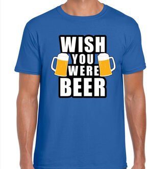 Bellatio Decorations Oktoberfest Wish you were BEER drank fun t-shirt blauw voor heren 2XL