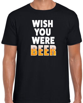 Bellatio Decorations Oktoberfest Wish you were beer drank fun t-shirt zwart voor heren M