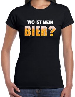 Bellatio Decorations Oktoberfest Wo ist mein bier drank fun t-shirt zwart voor dames 2XL