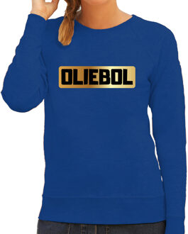 Bellatio Decorations Oliebol foute Oud en Nieuw sweater / kleding blauw voor dames 2XL