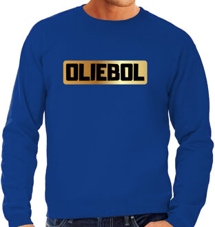 Bellatio Decorations Oliebol foute Oud en nieuw trui/ sweater blauw voor heren 2XL - kerst truien