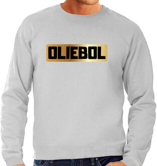 Bellatio Decorations Oliebol foute Oud en nieuw trui/ sweater blauw voor heren L - kerst truien Grijs