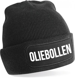 Bellatio Decorations Oliebollen muts unisex - one size - zwart - apres-ski muts One size