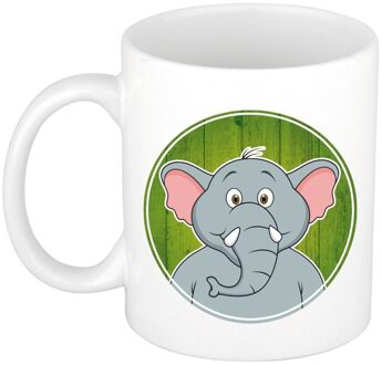 Bellatio Decorations Olifanten thema mok - drink beker - voor kinderen - 300 ml Multi