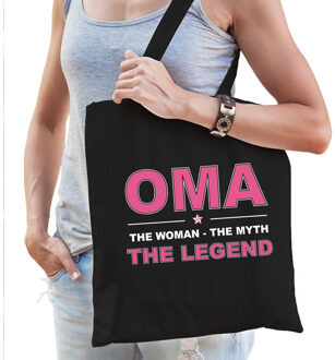 Bellatio Decorations Oma the legend tas zwart voor dames - Feest Boodschappentassen