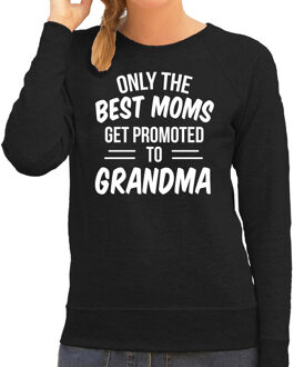 Bellatio Decorations Only the best moms get promoted to grandma sweater zwart voor dames - Cadeau aanstaande oma L