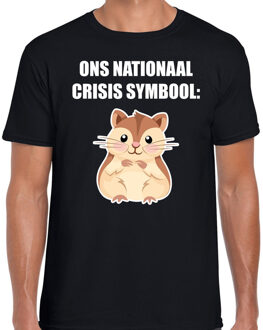 Bellatio Decorations Ons nationaal crisis symbool hamster t-shirt zwart voor heren