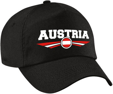 Bellatio Decorations Oostenrijk / Austria landen pet / baseball cap zwart voor kinderen - Verkleedhoofddeksels