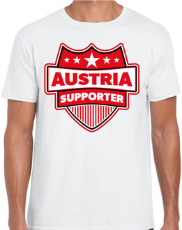 Bellatio Decorations Oostenrijk / Austria schild supporter t-shirt wit voor heren