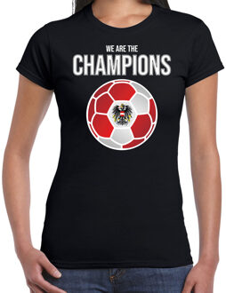 Bellatio Decorations Oostenrijk EK/ WK supporter t-shirt we are the champions met Oostenrijkse voetbal zwart dames