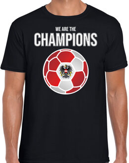 Bellatio Decorations Oostenrijk EK/ WK supporter t-shirt - we are the champions met Oostenrijkse voetbal - zwart - heren - kleding / shirt S