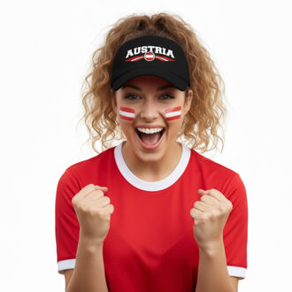 Bellatio Decorations Oostenrijk supporters set - baseballcap zwart - met vlag schminkstift - volwassenen - landen