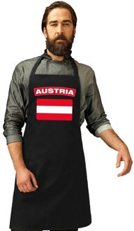 Bellatio Decorations Oostenrijk vlag barbecueschort/ keukenschort zwart volwassenen