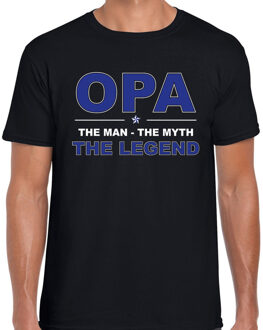 Bellatio Decorations Opa the man the myth the legend t-shirt - voor heren - zwart - verjaardag / Vaderdag - cadeau shirt