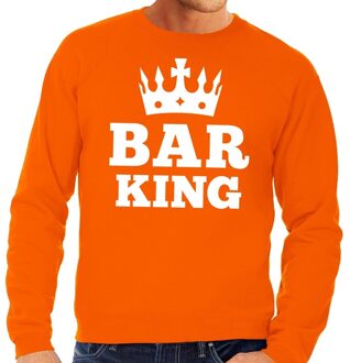 Bellatio Decorations Oranje Bar King met kroontje sweater heren