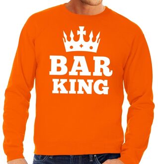 Bellatio Decorations Oranje Bar King sweater met kroontje heren 2XL - Feesttruien