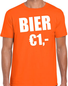 Bellatio Decorations Oranje bier 1 euro shirtje - Koningsdag t-shirt voor heren 2XL - Feestshirts