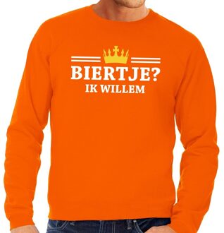 Bellatio Decorations Oranje Biertje ik willem sweater heren 2XL - Feesttruien