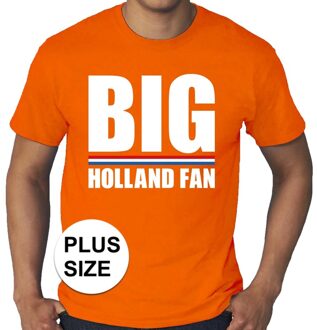 Bellatio Decorations Oranje Big Holland fan grote maten shirt heren
