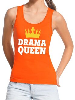 Bellatio Decorations Oranje Drama Queen tanktop / mouwloos shirt voor dames
