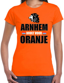 Bellatio Decorations Oranje EK/ WK fan shirt / kleding Arnhem brult voor oranje voor dames 2XL - Feestshirts