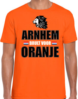 Bellatio Decorations Oranje EK/ WK fan shirt / kleding Arnhem brult voor oranje voor heren 2XL - Feestshirts