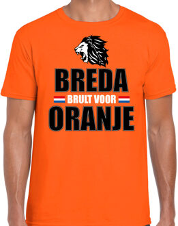 Bellatio Decorations Oranje EK/ WK fan shirt / kleding Breda brult voor oranje voor heren 2XL - Feestshirts