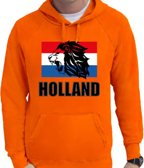 Bellatio Decorations Oranje fan hoodie / sweater met capuchon Holland met leeuw en vlag EK/ WK voor heren 2XL - Feesttruien