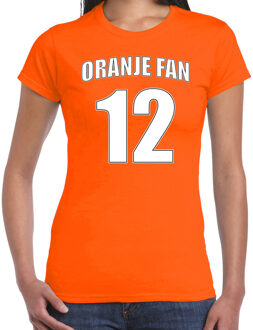 Bellatio Decorations Oranje fan nummer 12 oranje t-shirt Holland / Nederland supporter EK/ WK voor dames