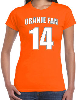 Bellatio Decorations Oranje fan nummer 14 oranje t-shirt Holland / Nederland supporter EK/ WK voor dames