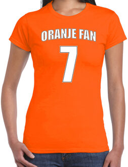 Bellatio Decorations Oranje fan nummer 7 oranje t-shirt Holland / Nederland supporter EK/ WK voor dames