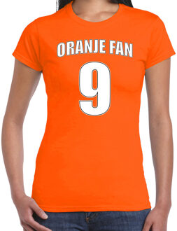 Bellatio Decorations Oranje fan nummer 9 oranje t-shirt Holland / Nederland supporter EK/ WK voor dames