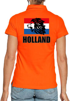 Bellatio Decorations Oranje fan poloshirt / kleding Holland met leeuw en vlag EK/ WK voor dames 2XL - Feestshirts