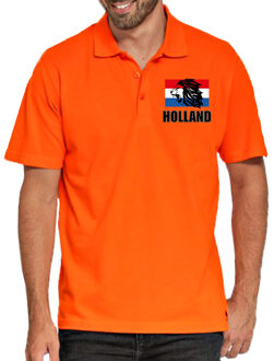 Bellatio Decorations Oranje fan poloshirt / kleding Holland met leeuw en vlag EK/ WK voor heren 2XL - Feestshirts