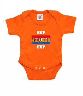 Bellatio Decorations Oranje fan romper voor babys - hup Holland hup - Holland / Nederland supporter - EK/ WK romper / outfit 56 (1-2 maanden)