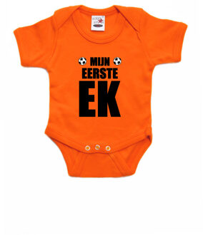 Bellatio Decorations Oranje fan romper voor babys - mijn eerste ek - Holland / Nederland supporter - EK/ WK baby rompers / outfit 56 (1-2 maanden)