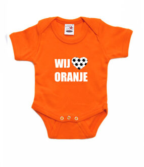 Bellatio Decorations Oranje fan romper voor babys - wij houden van oranje - Holland / Nederland supporter - EK/ WK romper / outfit 56 (1-2 maanden)