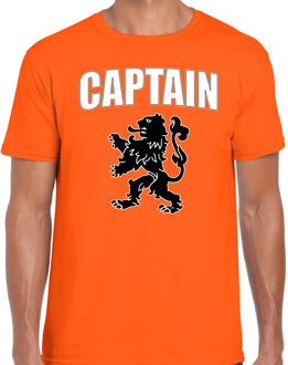 Bellatio Decorations Oranje fan shirt / kleding captain met oranje leeuw EK/ WK voor heren 2XL - Feestshirts